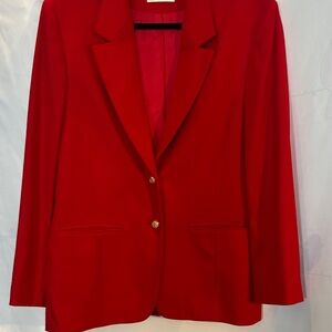 Vintage Pendleton Red Virgin Wool Blazer Gold Buttons USA Classic Jacket